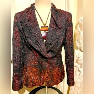 Lafayette 148 Plus Women's Black and Burgundy Coat